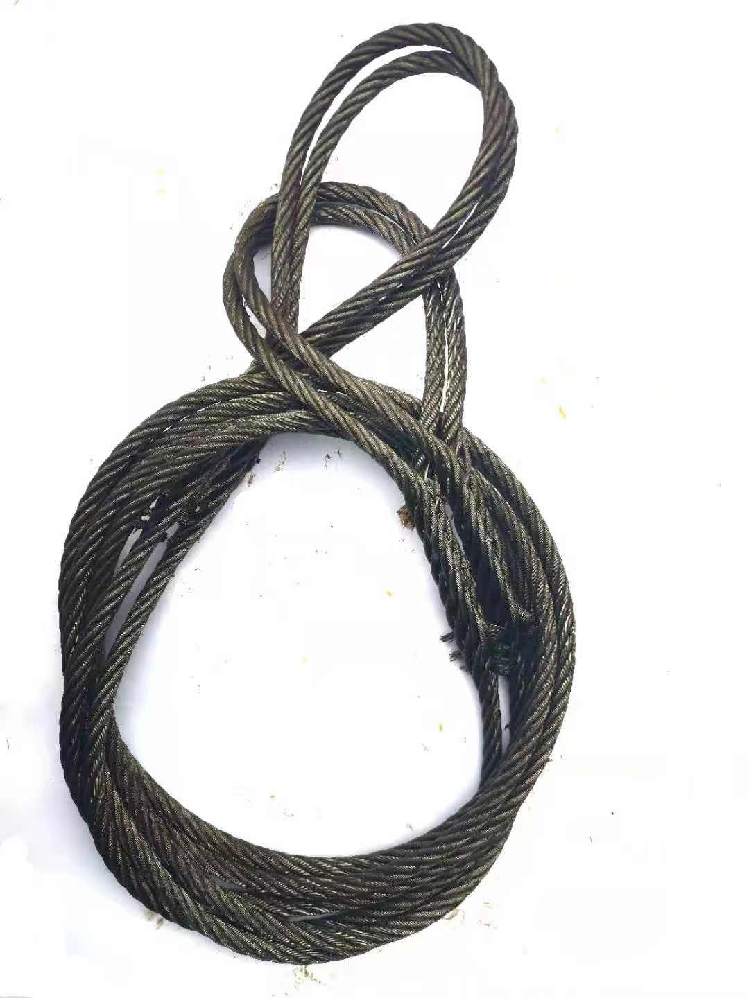 （拓力）编织带油光面钢丝绳叉头 16*6米塔吊吊机卸料平台吊装钢丝绳（可以定制任何长度规格）